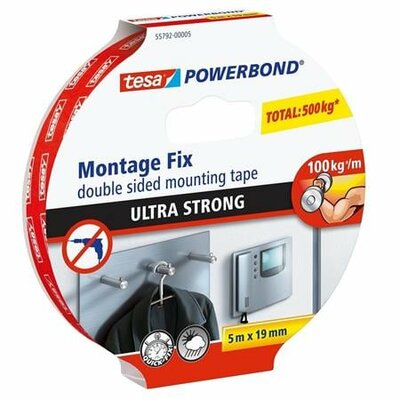 Ragasztószalag, kétoldalas, ultra erős, 19 mm x 5 m, TESA "Powerbond", (5 méter)