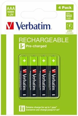 VERBATIM - 4x AAA Prémium Újratölthető akkumulátorok HR03 - 49514
