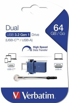 VERBATIM - Kettős USB-meghajtó USB-C / USB-A 64 GB - 49967