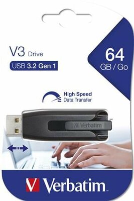 VERBATIM - V3 USB-meghajtó USB-A 3.2 Gen 1 - 64 GB - 49174