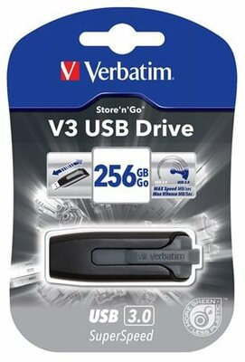 VERBATIM - V3 USB-meghajtó USB-A 3.2 Gen 1 - 256 GB - 49168
