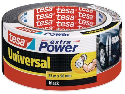 Ragasztószalag, 50 mm x 25 m, TESA "extra Power", fekete, (25 méter)