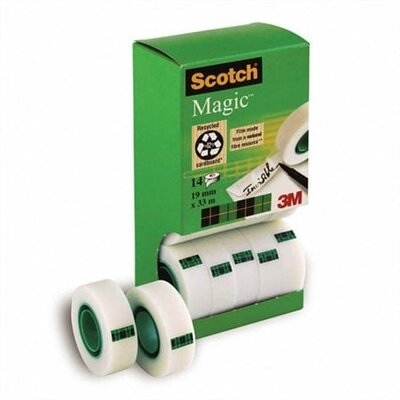 Ragasztószalag, 2 db ajándék, 19 mm x 33 m, 3M SCOTCH "Magic tape 810", (14 db)