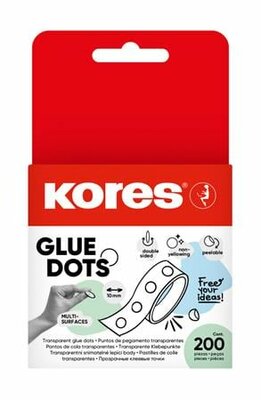Ragasztópont, kétoldalas, 200 db, KORES "Glue Dots", átlátszó, (200 db)