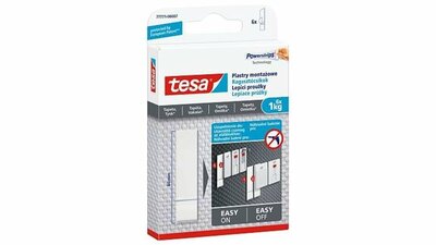 Ragasztócsík, utántöltő, TESA "Powerstrips®", érzékeny felületre, (6 db)