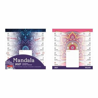 Naptár, fali, mágneses, kétheti, TOPTIMER, mandala