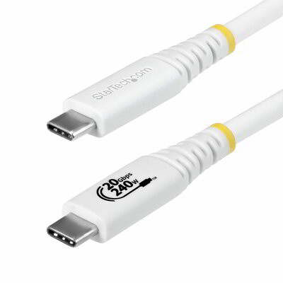 Startech - 2 m-es USB4 kábel, 20 Gbps, USB-IF tanúsítvánnyal rendelkező USB-C töltőkábel, 240 W - CC2M20GUSB4TPW
