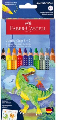 Faber-Castell Grip Jumbo Dinoszaurusz 8+2 db háromszögletű színesceruza készlet