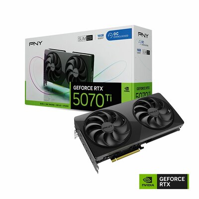 PNY RTX5070TI - Dual-Fan Slim Overclocked - VCG5070T16DFSXPB1-O