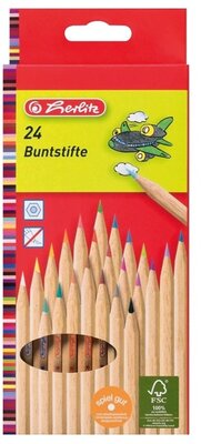 Herlitz natúrfa 24db-os vegyes színű színesceruza készlet