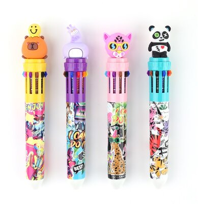 Nebulo Funny animals 10 színű golyóstoll