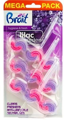 WC tisztító blokk, 2 fázisú, 3x45 g, "Brait Hygiene and fresh", orgona