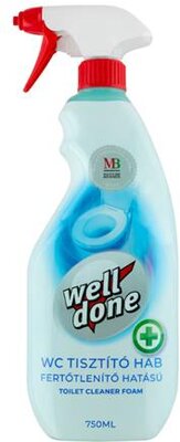 WC tisztító hab, fertőtlenítő, 750 ml, szórófejes, WELL DONE