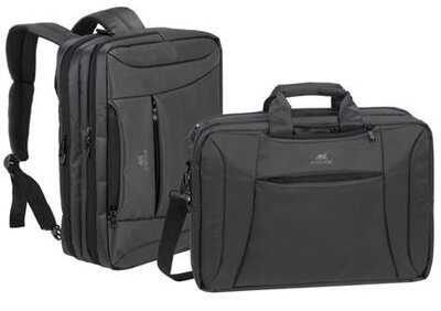 Notebook táska, hátizsákká alakítható, 16", RIVACASE "Central 8290", fekete