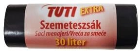 Szemeteszsák, extra erős, 30 l, 20 db, 50x60 cm, 15 µ, TUTI "Extra", fekete, (20 db)