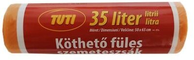 Szemeteszsák, köthető füles, 35 l, 20 db, 50x60 cm, 16 µ, TUTI, narancssárga, (20 db)