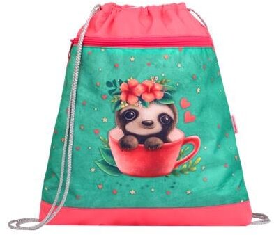 Tornazsák, BELMIL "Cute sloth", zöld-rózsaszín, lajhár