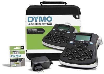 Elektromos feliratozógép, DYMO "LM 210D" készlet táskában, (5 db)