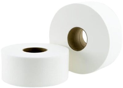 Toalettpapír, 2 rétegű, nagytekercses, 100 méter, 19 cm átmérő, hófehér, (12 tek)
