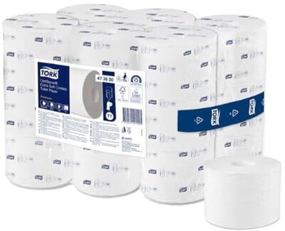 Toalettpapír, belsőmag nélküli, T7 rendszer, 3 rétegű, 13,1 cm átmérő, Premium, TORK "OptiServe", fehér, (18 tek)