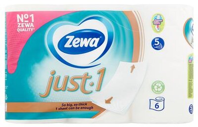 Toalettpapír, 5 rétegű, kistekercses, 6 tekercs, ZEWA "Just1", (6 tek)
