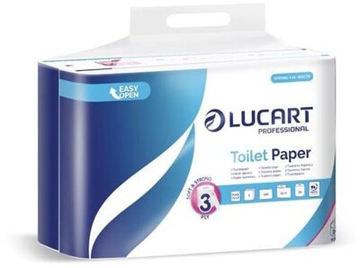 Toalettpapír, 3 rétegű, kistekercses, 24 tekercs, LUCART "Cash and Carry Strong 3.24", fehér, (24 tek)