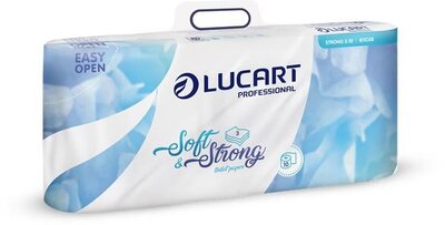 Toalettpapír, 3 rétegű, kistekercses, 10 tekercs, LUCART "Soft and Strong", fehér, (10 tek)
