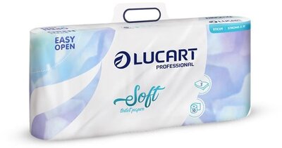 Toalettpapír, 2 rétegű, kistekercses, 10 tekercs, LUCART "Soft", fehér, (10 tek)