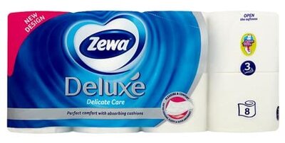 Toalettpapír, 3 rétegű, kistekercses, 8 tekercs, ZEWA "Deluxe", fehér, (8 tek)