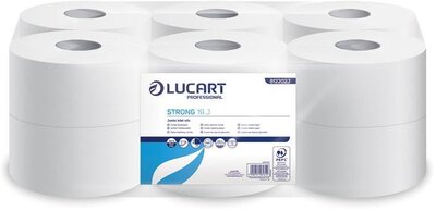 Toalettpapír, 2 rétegű, 130 m, 19 cm átmérő, LUCART, "Strong", hófehér, (12 tek)