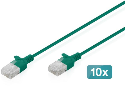 Assmann-DIGITUS CAT 6 U-UTP Slim Patch kábel, 1,5 m, zöld, 10 darab - DK-1618-015S-G-10