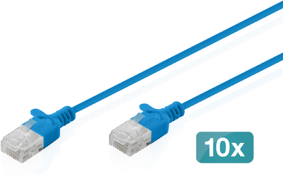 Assmann-DIGITUS CAT 6 U-UTP Slim Patch kábel, 0,5 m, kék, 10 darab - DK-1618-005S-B-10
