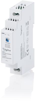 Assmann-DIGITUS 24V / 0.63A / 15W lépcsős DIN-sínes hálózati adapter (ultravékony, II. osztály) - DN-PWR-SST-1524
