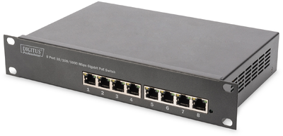 Assmann-DIGITUS Gigabit Ethernet PoE kapcsoló, 8 portos PoE+, 10", akár 80 W PoE, kedvező árú - DN-95317-1