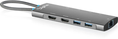DIGITUS USB-C dokkolóállomás, 9 porttal - DA-70922