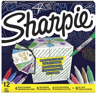 Sharpie 12db-os vegyes színű permanent marker készlet + ajándékkártya