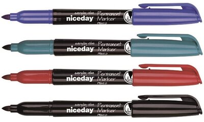 Niceday vékony hegyű 4db-os vegyes színű permanent marker készlet