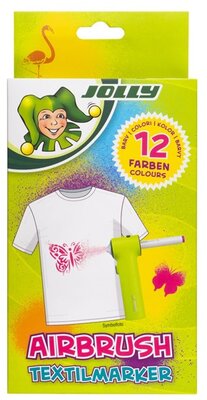 Jolly Airbrush Textile 12 darabos kétvégű színes textilmarker utántöltő készlet