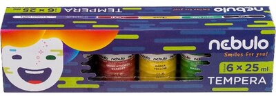 Nebulo 25ml-es 6 színű tégelyes tempera készlet