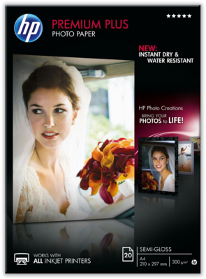 HP Premium Plus Semi-gloss Photo Paper 20 shts, A4 ,300g/m2