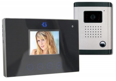 Global video kaputelefon szett, 3,5" monitor, kütéri (IP44) kamera (380TVL)