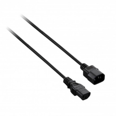 V7 - Power Cable 2m Black (PC táp hosszabbító kábel) UPS, Monitor táp kábel.
