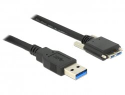 Delock 83599 USB3.0 A - USB3.0 microB dugó csavarokkal ellátott - 3m