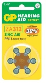 GP ZA312 6db/blister Cink-levegő gombelem