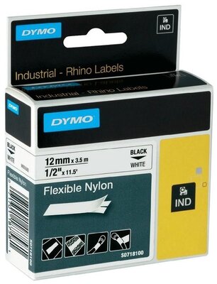 DYMO címke Rhino nylon 12mm fehér