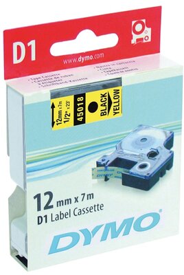 DYMO címke LM D1 alap 12mm fekete betű / sárga alap