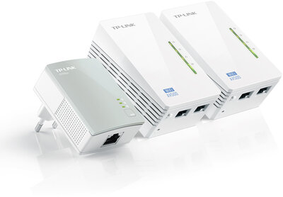 TP-Link TL-WPA4220T KIT AV500 Powerline Universal WiFi Range Extender, 2 Ethernet Ports, Network Kit