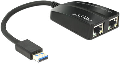 Delock - USB3.0 - 2x Gigabit LAN 10/100/1000Mb/s - 62583