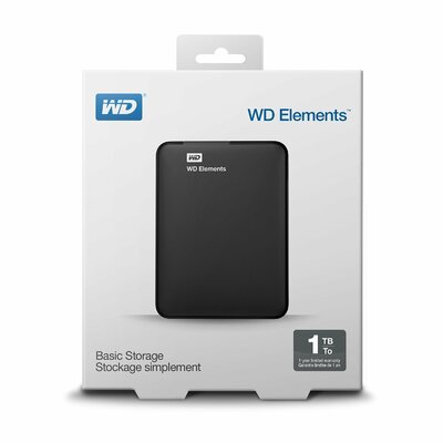Western Digital - Elements Portable 1TB - WDBUZG0010BBK