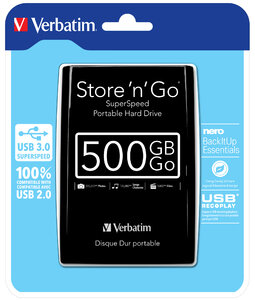 VERBATIM - Store n Go 500GB FEKETE - 53029